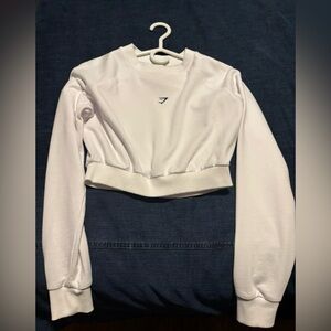 Gymshark White Cropped Sweater